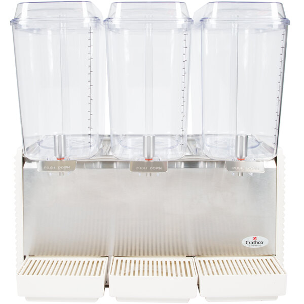 Crathco D35-4 Classic Bubbler Series Triple 5 Gallon Bowl Plastic  Refrigerated Pre-Mix Cold Beverage Dispenser - 115V
