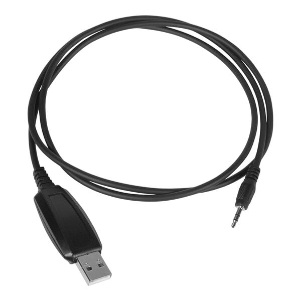 A black Midland BizTalk USB programming cable with a silver connector.