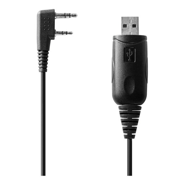 A black Midland BizTalk BA1 USB Programming Cable with a USB plug on the end.