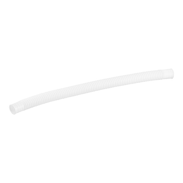 A white plastic tube with a curved end.