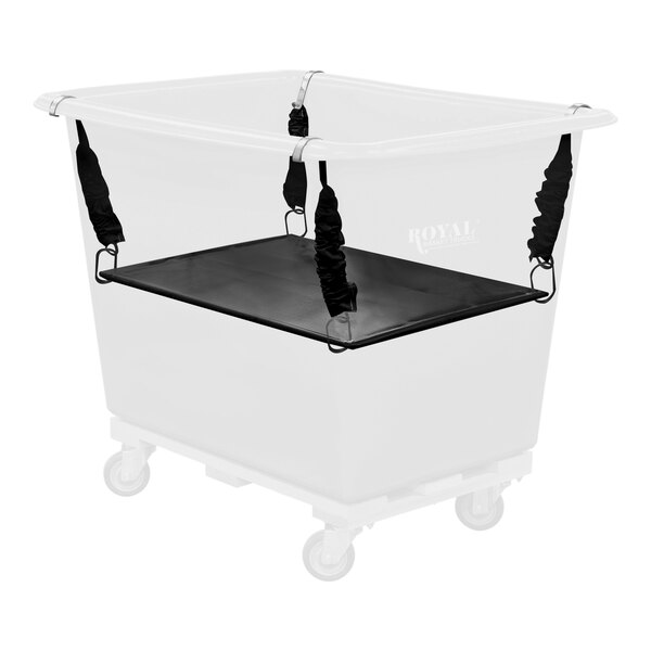 A white tub with black spring lift straps on it.
