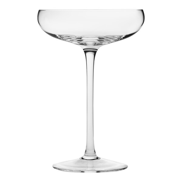 An Arcoroc Moderne clear glass wine glass with a stem.