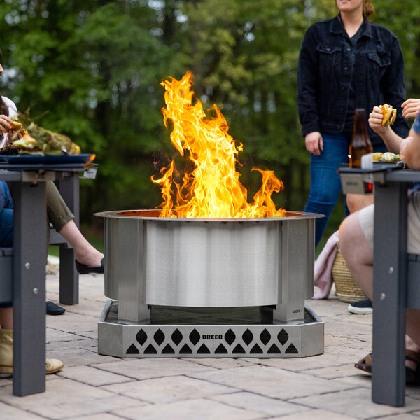 BREEO X Series 30 34 1/2" Stainless Steel Smokeless Fire Pit