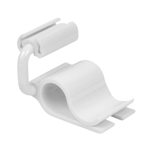 A Dalebrook white plastic clamp-style card holder.