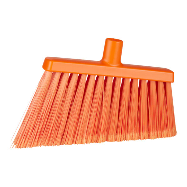 An orange Vikan angled broom head.