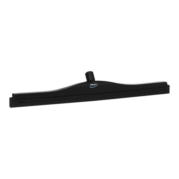 A black Vikan hygienic floor squeegee with a black handle.