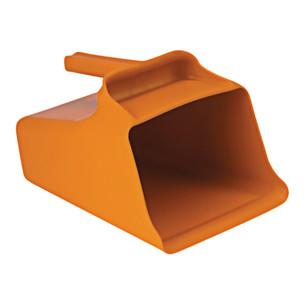 An orange Remco polypropylene scoop with a handle.