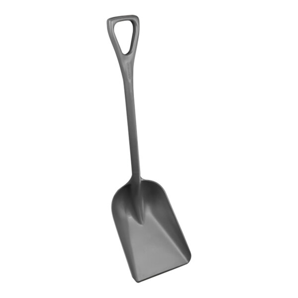 A grey Remco shovel with a handle.