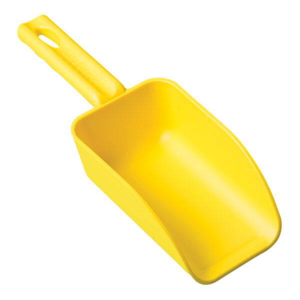 A yellow plastic Remco hand scoop.