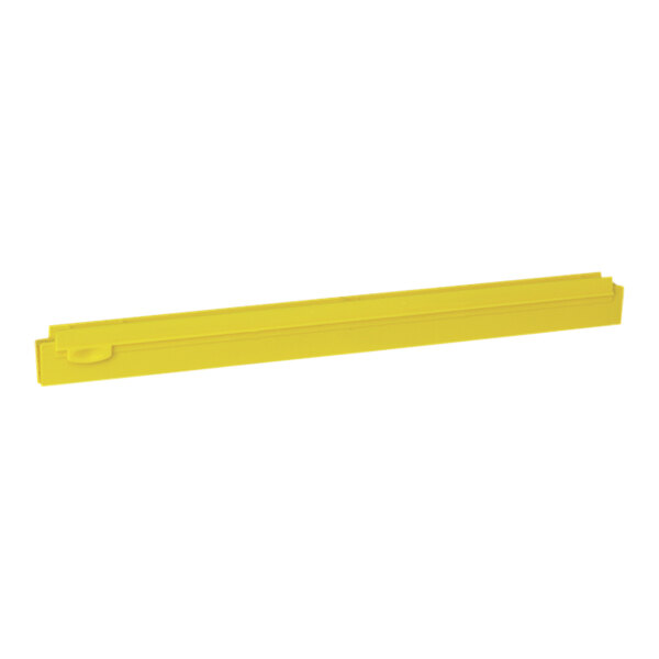 A yellow rectangular Vikan squeegee blade.
