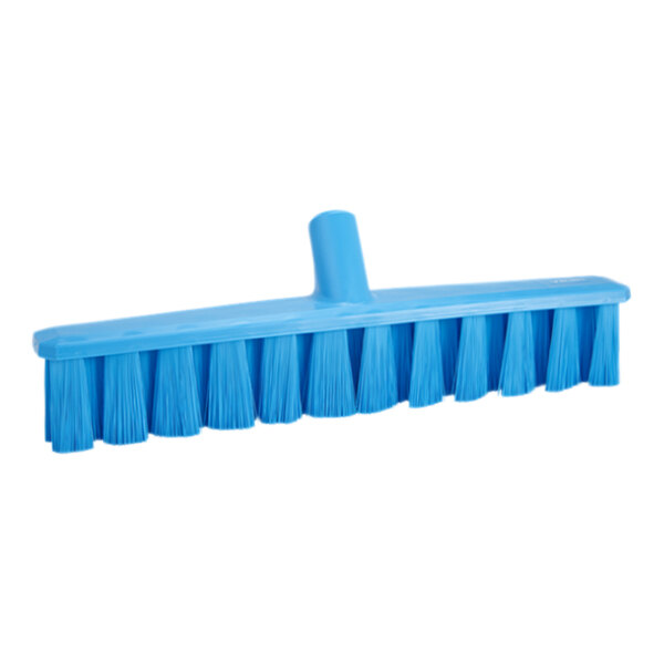 A blue broom head with medium bristles.