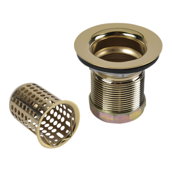 Dearborn by Oatey 23030 2 1/8" Stainless Steel Sink Basket Strainer with Polished Brass Finish