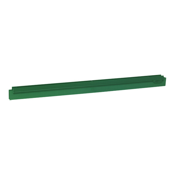 A green rectangular Vikan squeegee blade.