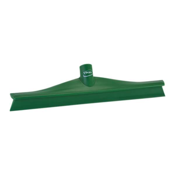 A green Vikan Ultra-Hygienic floor squeegee with a white frame and white blade.