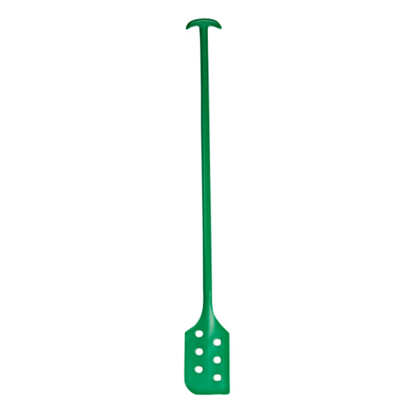A green Remco polypropylene paddle with holes at the end.