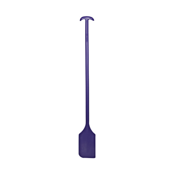 A purple paddle with a long handle.