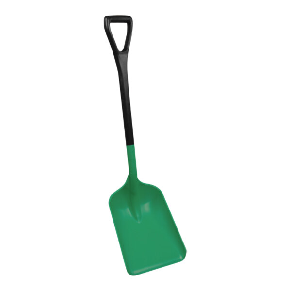 A green and black Remco safety shovel with a standard handle.