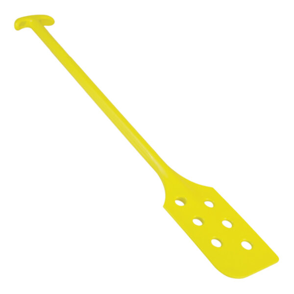 A yellow plastic Remco paddle with holes.