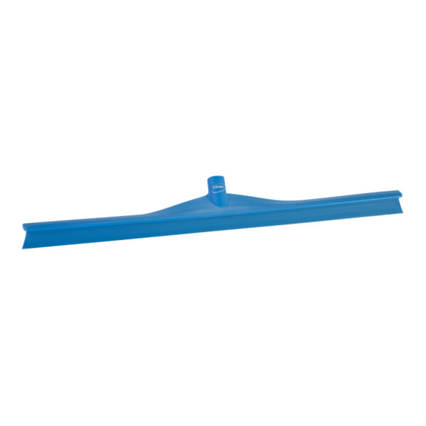 A blue Vikan Ultra Hygienic single blade floor squeegee with a blue plastic frame.