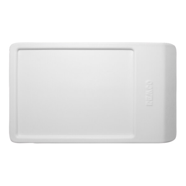 A white rectangular polyethylene lid with an angled edge.