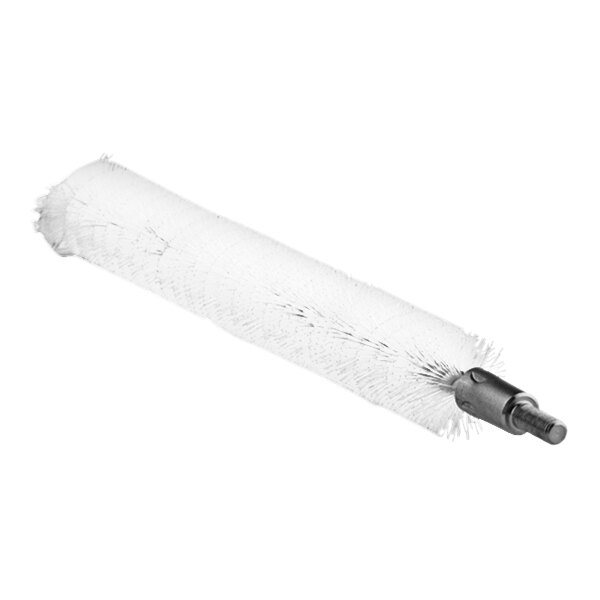 A white medium polyester tube brush head with a metal end.
