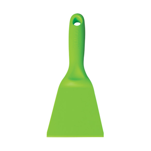 A green Remco polypropylene hand scraper with a handle.