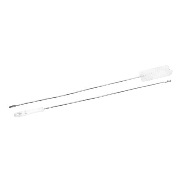 A Vikan white tube brush with a white handle.