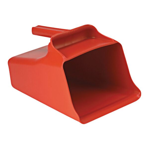 A red plastic Remco Mega Scoop with a handle.