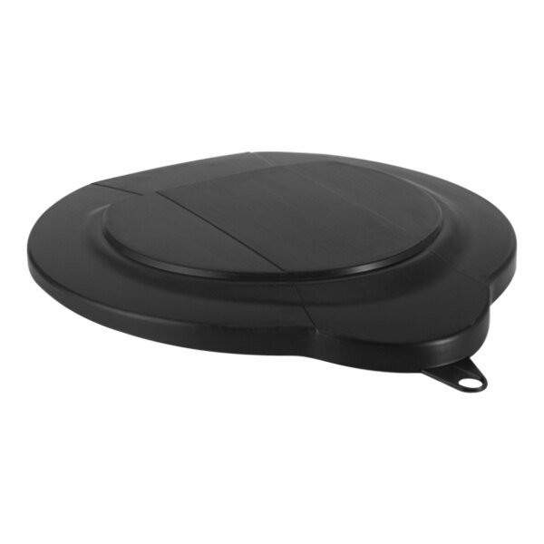 A black plastic Vikan lid for a bucket.