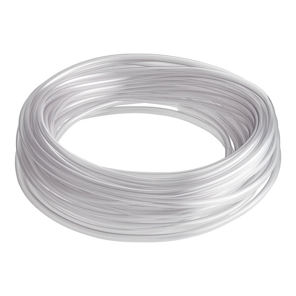 Clear plastic tubing with a white wire inside.