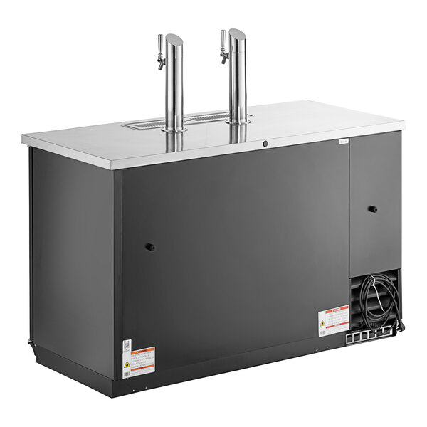 True TDD2HC 2 Single Tap Kegerator Beer Dispenser Black, 2 (1/2