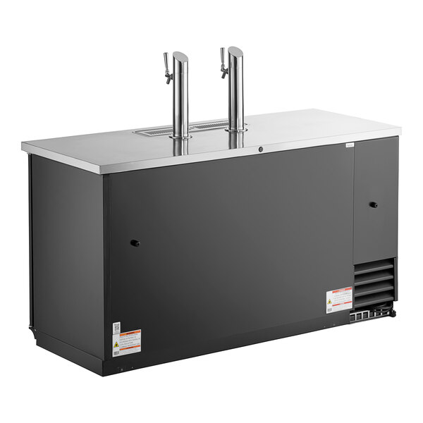 True TDD3HC 2 Single Tap Kegerator Beer Dispenser Black, 3 (1/2) Keg Capacity
