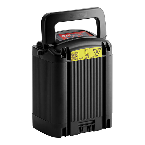 A black NaceCare Lithium-Ion battery with a yellow label.