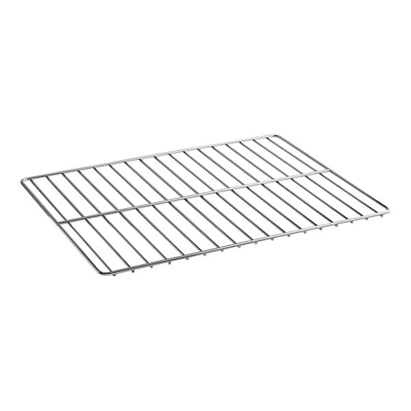 A Cooking Performance Group wire rack for a convection oven with a grid.