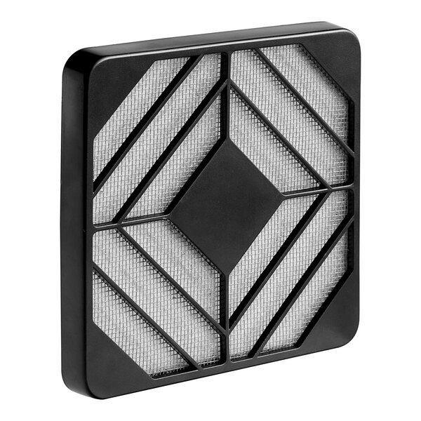 A black square Cooking Performance Group cooling fan filter with a square pattern.