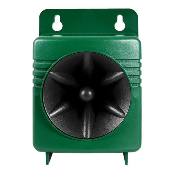 A green Bird-X BirdXPeller PRO extension speaker with a black center.