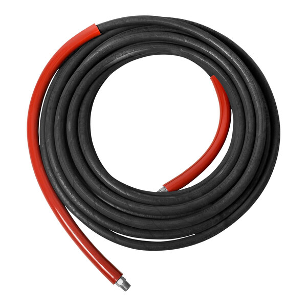 A black and red Mi-T-M cold water extension hose.