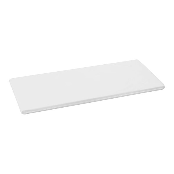 A white rectangular vinyl changing pad.