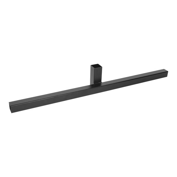 A black metal bar with a square tube.