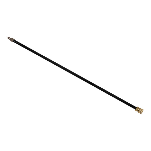 A black and gold powder-coated steel extension wand with a handle.