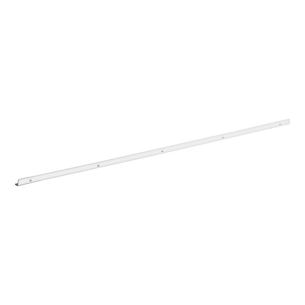 A white metal bar with holes.