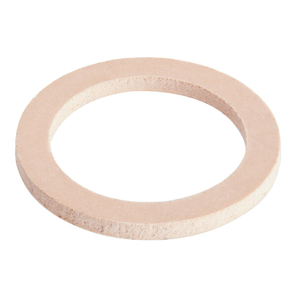 A close-up of a beige rubber circle.