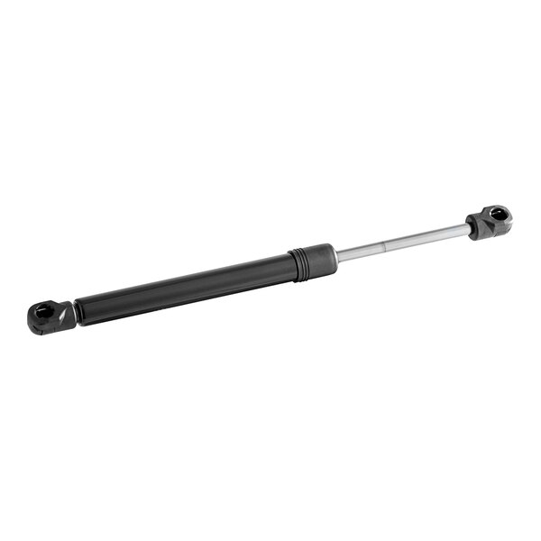 A metal rod with black and silver ends.