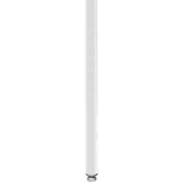 A white cylindrical Metro Super Erecta post with a white metal base.
