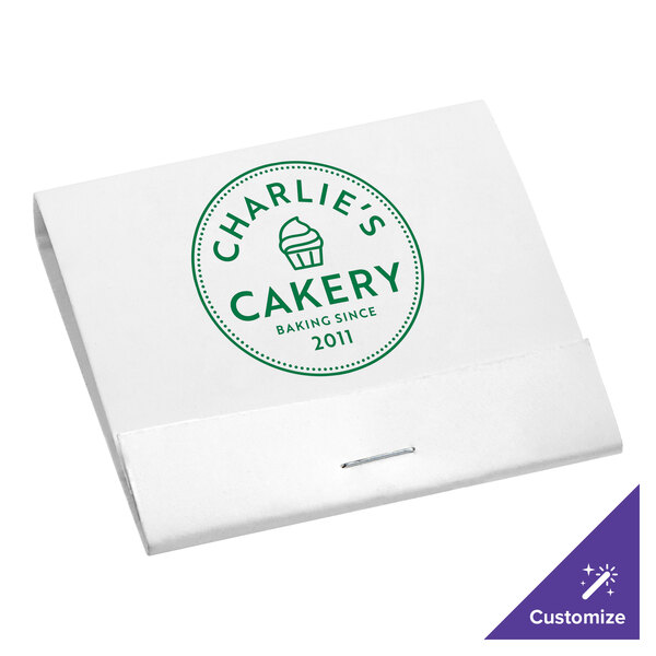 D.D. Bean & Sons Co 30Strike Customizable White / Green Matchbook