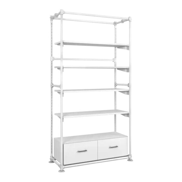 Econoco Pipeline 48" x 20" x 95 3/8" Gloss White Metal Freestanding