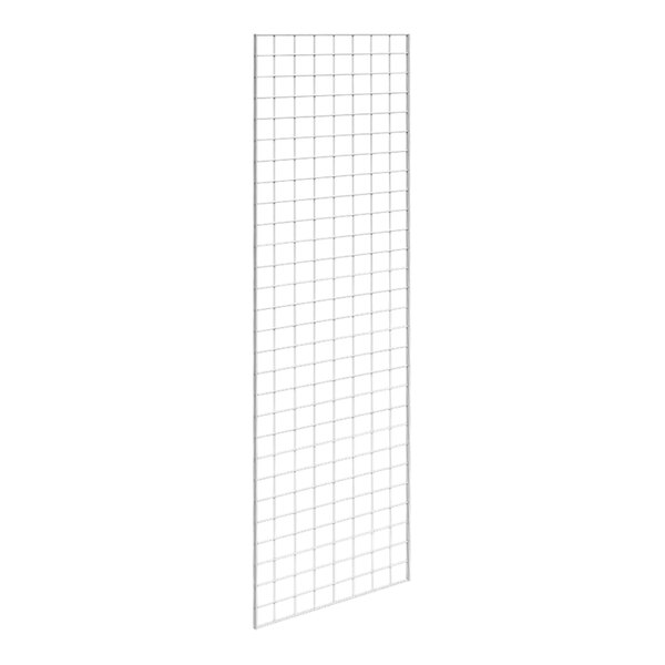 A white steel grid panel with black lines forming a grid.