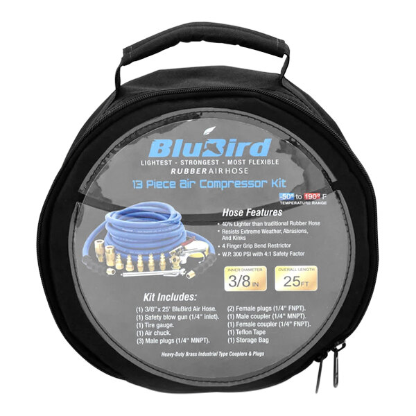 BluBird Next-Gen 3/8" x 25' Rubber Air Hose Kit BB3825KIT