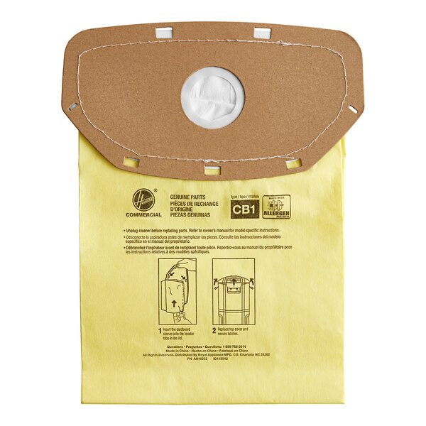 Hoover AH10232 Type CB1A Allergen Filtration Backpack Vacuum Bag for