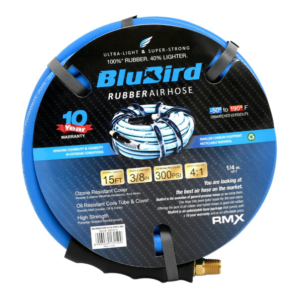 BluBird Next-Gen 3/8" x 15' Rubber Air Hose BB3815